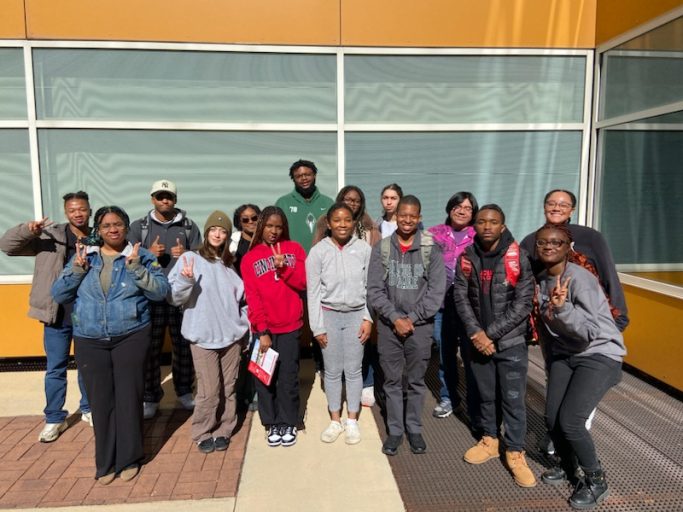 A group of students from the Black Student Alliance is posing for a photo.